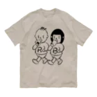 ランニングと朝食のランブレちゃんロゴTシャツ（背面白ロゴ） Organic Cotton T-Shirt