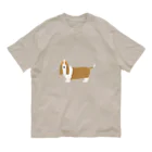 ゆいたっく／犬イラストのバセット・ハウンド オーガニックコットンTシャツ