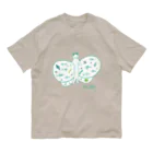 Futakawa Mayuのグッズショップのねこ　ちょうちょ　グリーン Organic Cotton T-Shirt