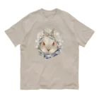 ラビッシュアートの貝の火：うさぎの主人公 オーガニックコットンTシャツ