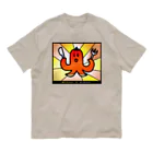 B-catのウインナー_Tシャツ文字入り（ステンドグラス風） Organic Cotton T-Shirt