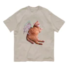 xin_PENTAXの蓮の花びらの羽を背負ったちゃー君 オーガニックコットンTシャツ