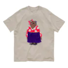 ヤママユ(ヤママユ・ペンギイナ)の着物ぺんぎんーいずれはキングヒナか杜若ー Organic Cotton T-Shirt