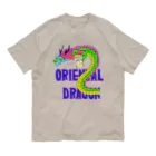 LalaHangeulのORIENTAL DRAGON（龍）英字バージョン オーガニックコットンTシャツ