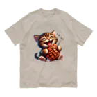 Gu--mimiの*Gu~mimi*肉好きにゃんこ Organic Cotton T-Shirt