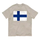 お絵かき屋さんのフィンランドの国旗 Organic Cotton T-Shirt