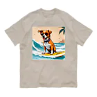 studio eizoのおいら波乗り🐕犬サーファー🏄 オーガニックコットンTシャツ