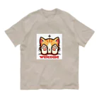 kk-welcomeの肉球で目隠し猫ちゃん オーガニックコットンTシャツ