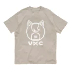 VIRTUAL CROSSのShiba Logo white  Organic Cotton T-Shirt