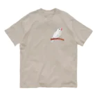 Lily bird（リリーバード）の水浴びした白文鳥さんグッズ オーガニックコットンTシャツ