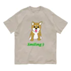 Lily bird（リリーバード）のにこにこ柴犬 英語ロゴ入り Organic Cotton T-Shirt