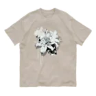 nanaqsaのLily Skull [White] オーガニックコットンTシャツ