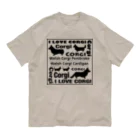 5corgisのI LOVE CORGI  Organic Cotton T-Shirt