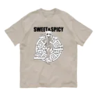 SWEET＆SPICY 【 すいすぱ 】ダーツの好吃。（美味しいよ）　ロゴ有 オーガニックコットンTシャツ