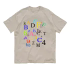 ヒラエイのアルファベットと数字の洪水３ オーガニックコットンTシャツ