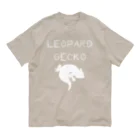 LunE Reptilのレオパードゲッコー白 オーガニックコットンTシャツ