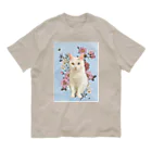 ユニコの肉球の花ユニコ オーガニックコットンTシャツ