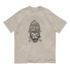 CREAMY YODAのソフトクリームモノクロネコ オーガニックコットンTシャツ
