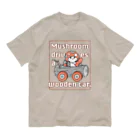 yuccoloのキノコとキの車 オーガニックコットンTシャツ