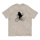 k_oの自転車に乗ったねこ Cycling cat オーガニックコットンTシャツ