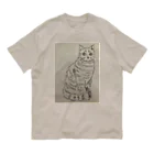 chamuuのげじげじ猫 オーガニックコットンTシャツ