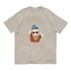 nerinelinen(ねりねりねん)のレトロカラーなチャラいmilk loveベビー オーガニックコットンTシャツ