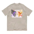 poniponiの桜まつりの馬 オーガニックコットンTシャツ