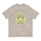 IZANAMI by Akane Yabushitaの誕生石色✋ハムサの手（8月・ペリドット） Organic Cotton T-Shirt