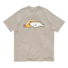 サトウノリコ*のピスピスゆーて寝るネコ【キジ白】 オーガニックコットンTシャツ