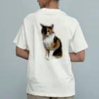 パープルちゃんの孤高のネコ ここちゃん オーガニックコットンTシャツ