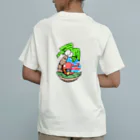 HxA paintshopの恐竜のトレックス　バケーションver オーガニックコットンTシャツ