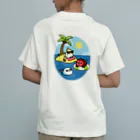 Cody the Lovebirdの（両面）オカメインコと海のお友達 & 南の島で夏休み Chubby Bird オーガニックコットンTシャツ