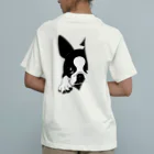 コチ(ボストンテリア)のバックプリント:飛び出すボストンテリア[v2.8k] Organic Cotton T-Shirt