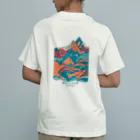 aokitaの【BLUE NORTH】ボルダーデザイン5 オーガニックコットンTシャツ