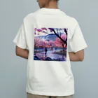 AQUAMETAVERSEの満開の桜を鑑賞する私 アメジスト 2846 Organic Cotton T-Shirt