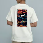 AQUAMETAVERSEの宇宙で遊んでる白猫 アメジスト 2846 オーガニックコットンTシャツ