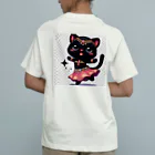 ベリーBellyの黒猫ベリーダンス オーガニックコットンTシャツ