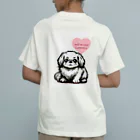 m_uu33ショップの可愛いペキニーズ オーガニックコットンTシャツ