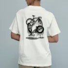 nidan-illustrationのmelted bikes #2 (black ink) オーガニックコットンTシャツ