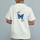 idumi-artの青い蝶　BUTTERFLY  EFFECT オーガニックコットンTシャツ