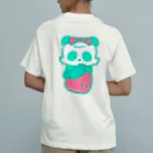 SUSEONG1991の春パンダ みどり オーガニックコットンTシャツ