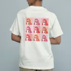 サメ わりとおもいの9匹のサメピンクバックプリント Organic Cotton T-Shirt