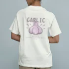 イラスト MONYAAT のバックプリント にんにく　GARLIC*B Organic Cotton T-Shirt