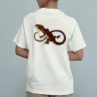もむのふの爬虫類グッズやさんのニホンカナヘビバックプリントト Organic Cotton T-Shirt
