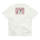 nekousagi*∩..∩のnekousagi*∩..∩ロゴ入り ピンク系（トラミ兄ちゃん） オーガニックコットンTシャツ