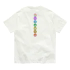 💖宇宙整体♪🌈♪こころからだチャンネル♪💖のFlower of  Life waving  🌈LOGO version オーガニックコットンTシャツ