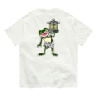 もむのふの爬虫類グッズやさんの天燈鬼トノサマガエルちゃんバックプリント Organic Cotton T-Shirt