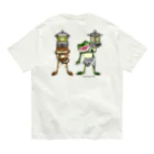 もむのふの爬虫類グッズやさんの龍燈鬼・天燈鬼コンビバックプリント Organic Cotton T-Shirt