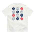 温泉グッズ@ブーさんとキリンの生活の【両面】温泉いろいろ（インディゴ） Organic Cotton T-Shirt