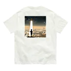 AI美女（appurin）公式グッズのスペースロケットと少年 オーガニックコットンTシャツ